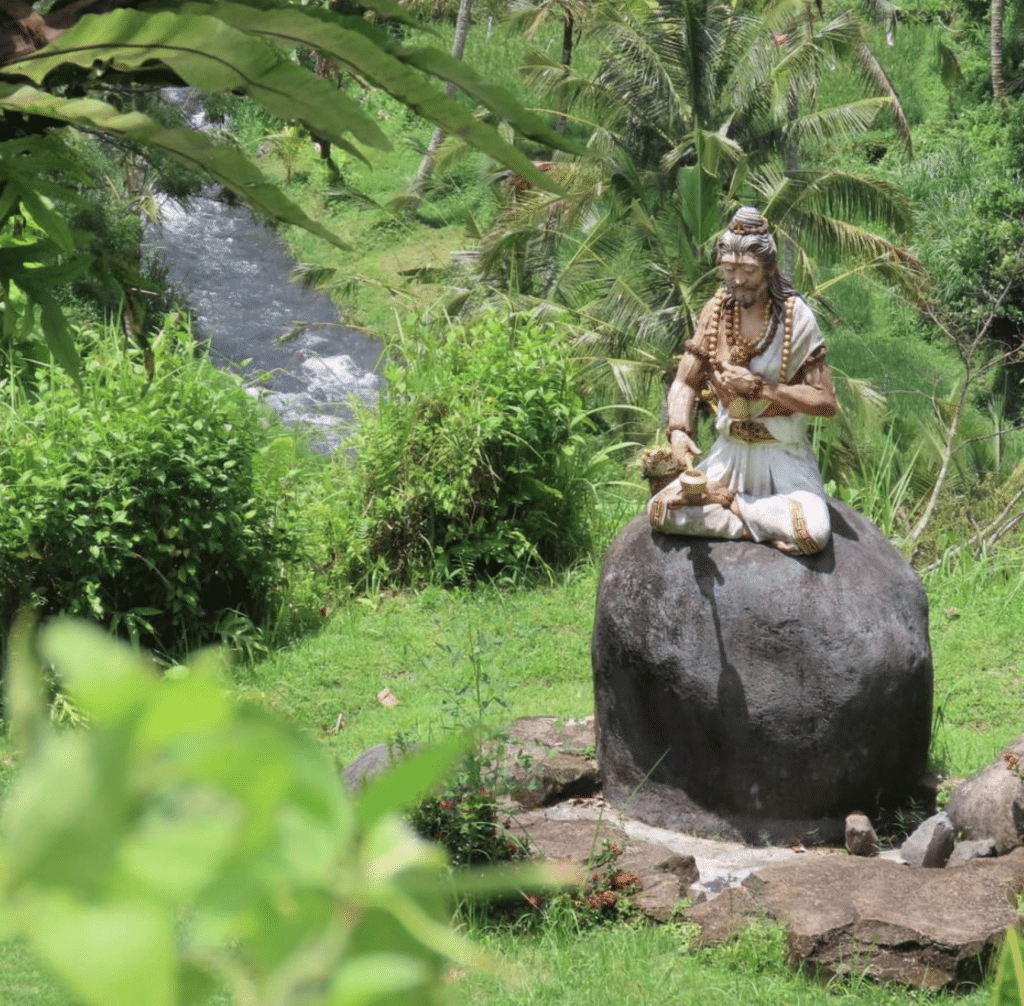 Balinese statue in jungle